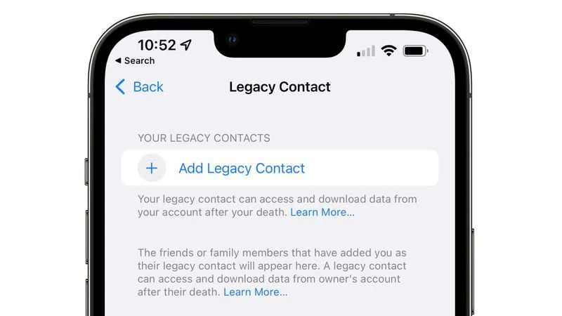 آبل تضيف حزمة ميزات جديدة لـ iOS 15.2 منها تعيين وريث للبيانات بعد الوفاة